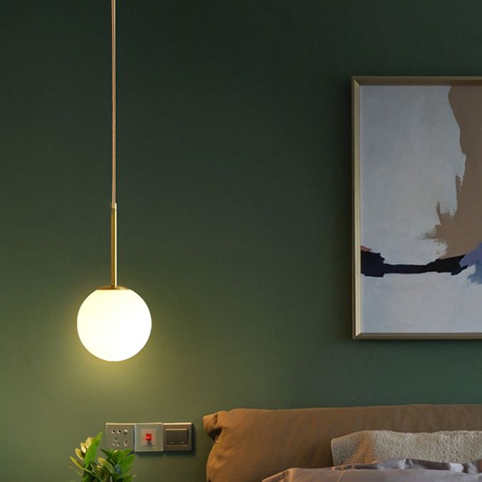 Modern Style Spherical Shape Hanging Light Glass 1 Light Hanging Light Fixture