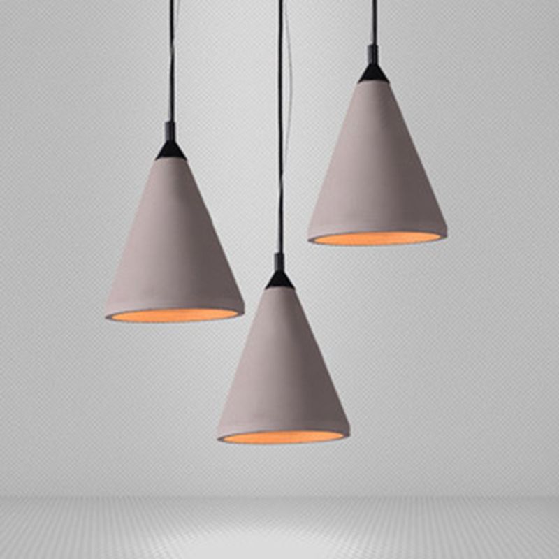 CONICIS DOWN LEGENSCHAFTEN Pendelleuchter moderner Stil Zement 1 Licht hängende Leuchten in Grau
