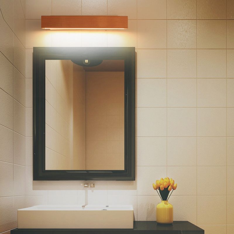 Luz de pared de madera de forma cuadrada estilo moderno 1 luz de montaje de pared ligera