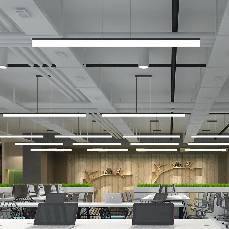 Linear Island Chandelier Lights Simplicity Acrylic Chandelier Lighting Fixtures for Office