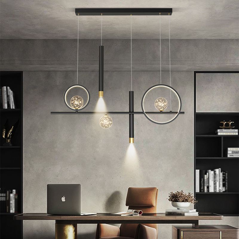 Minimalism Contemporary Nordic Style LED Hanging Island Pendant Light for Dining Room