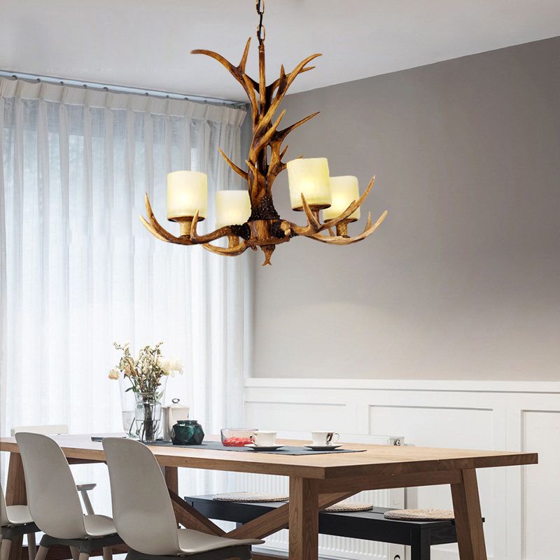 Brown Spoutnik Chandelier Pendant Lighting Countryside Resin 4/6/8 LUMIÈRES SALON PLADIER LUMINE