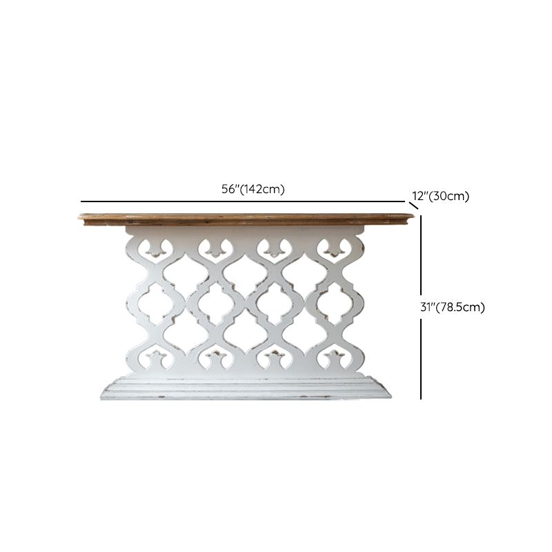 French Country Solid Wood Console Table Distressed Accent Table