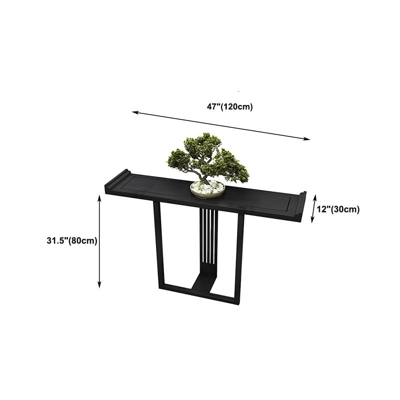 11.8" W Oval Console Table Mid-Century Modern Solid Wood Console