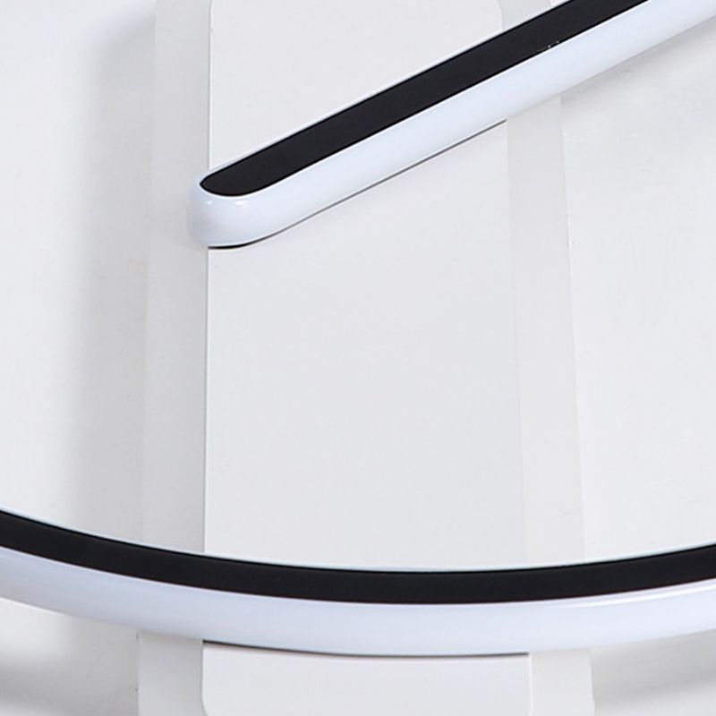 Zeitgenössische Flush-Leuchten Taktförmige 2 leichte Metallspüschmontagelampen in Schwarz