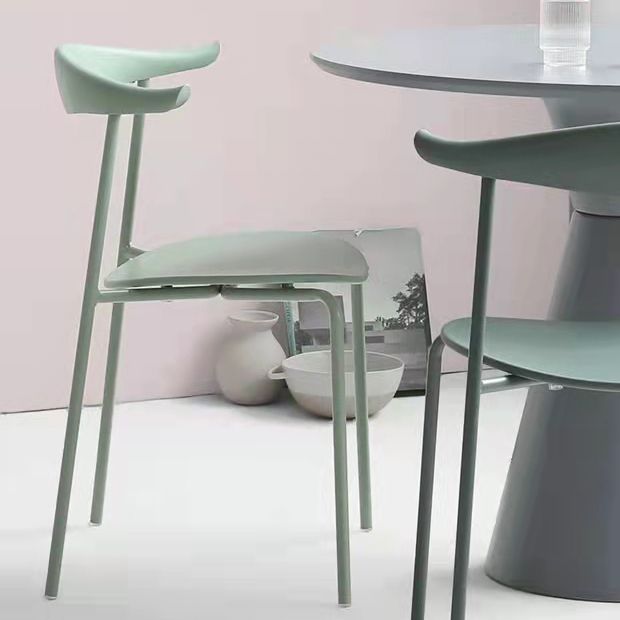 Glam Style Dining Side Chair Open Back Indoor Armless Dining Chair