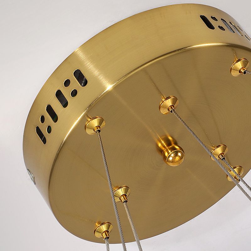 Kreis Decke Kronleuchter einfacher LED -Kronleuchterbeleuchtung mit Kristallschatten