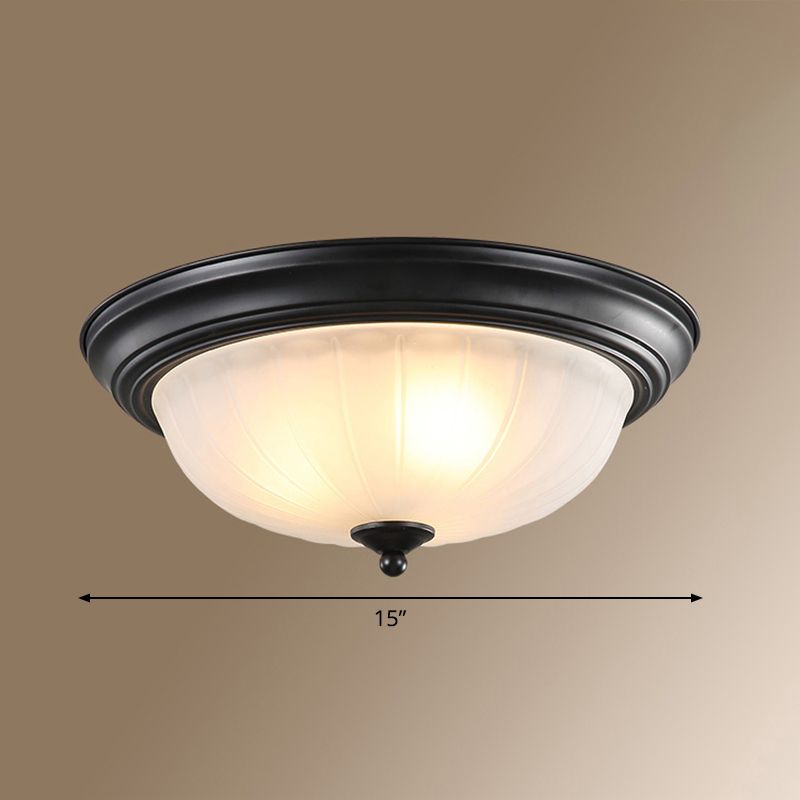 Classic Dome Shaped Ceiling Lighting Frosted Glass Flush Mount Light Fixture for Bedroom