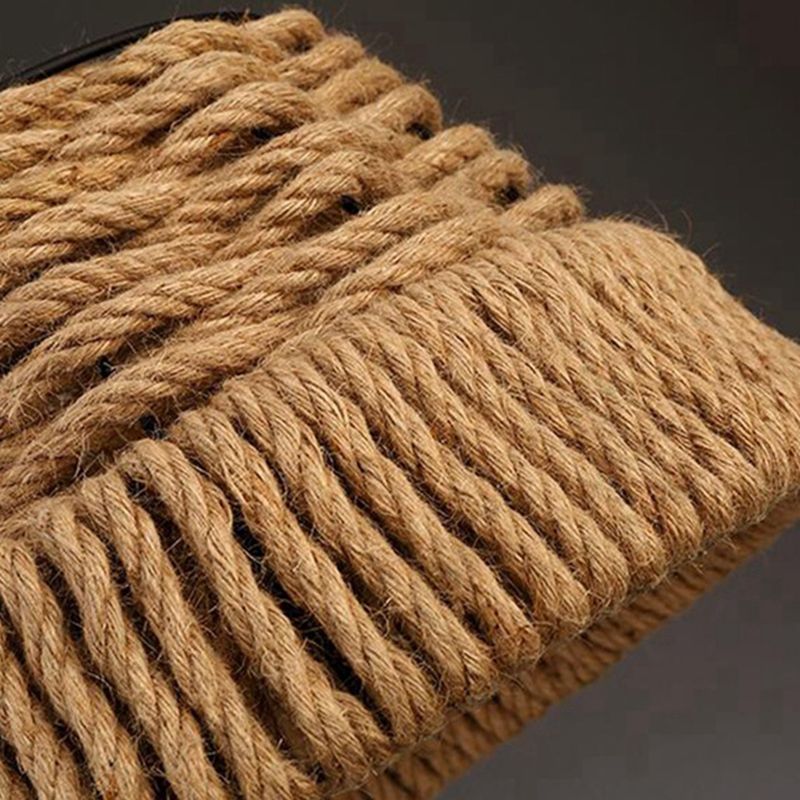 Handgeweven hennep touw hanglamp industriële stijl smeedijzeren taps toelopende schaduw hangende lamp voor restaurant