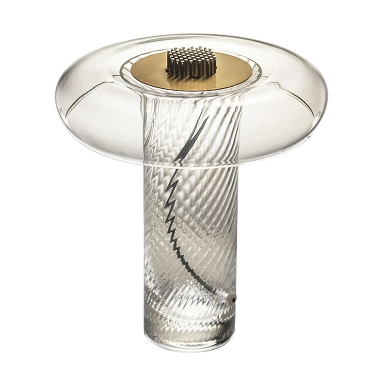 Éclairage de tâche ombragé contemporain Verre transparent 1 Bulbe Salon Small Desk Lampe