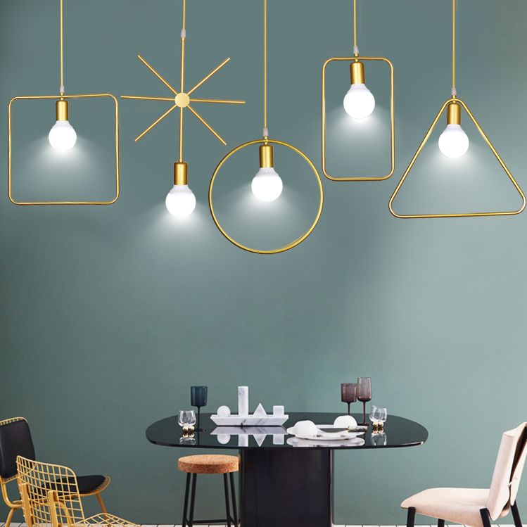 Metallhangende Deckenleuchte geometrische minimalistische Style Hanging Pendellicht für Stoffladen