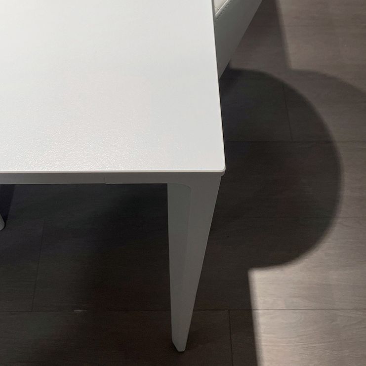Modern White Sintered Stone Dining Table Rectangle Shape Standard Dining Table for Kitchen