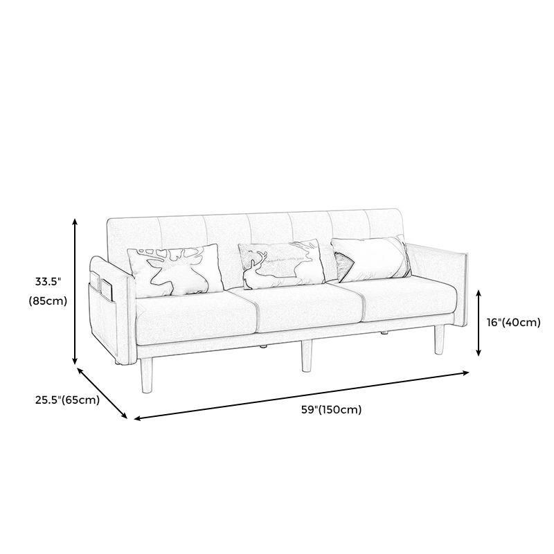Quadratarm mit Baumwollmischung 25,98 "W Cabrio -Schlafsofa für Wohnung.
