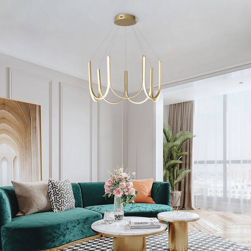 Nordic Aluminum Chandelier Geometric Multi Light Hanging Light for Restaurant