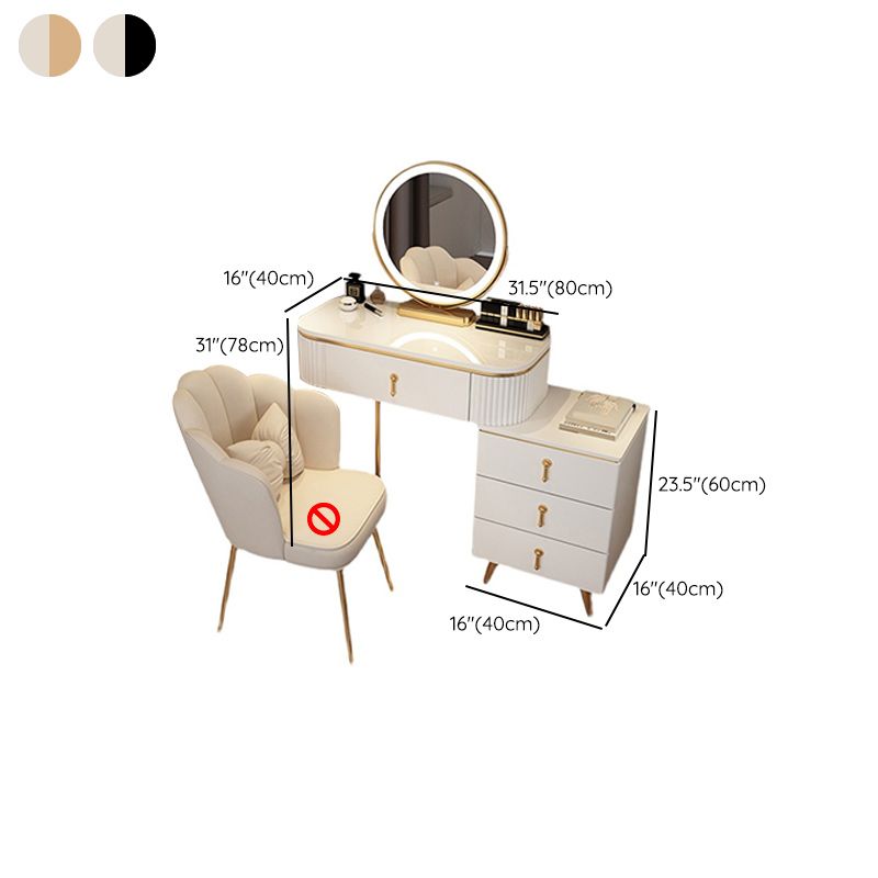 Wooden Makeup Counter Adjustable Mirror Vanity Dressing Table with Drawer