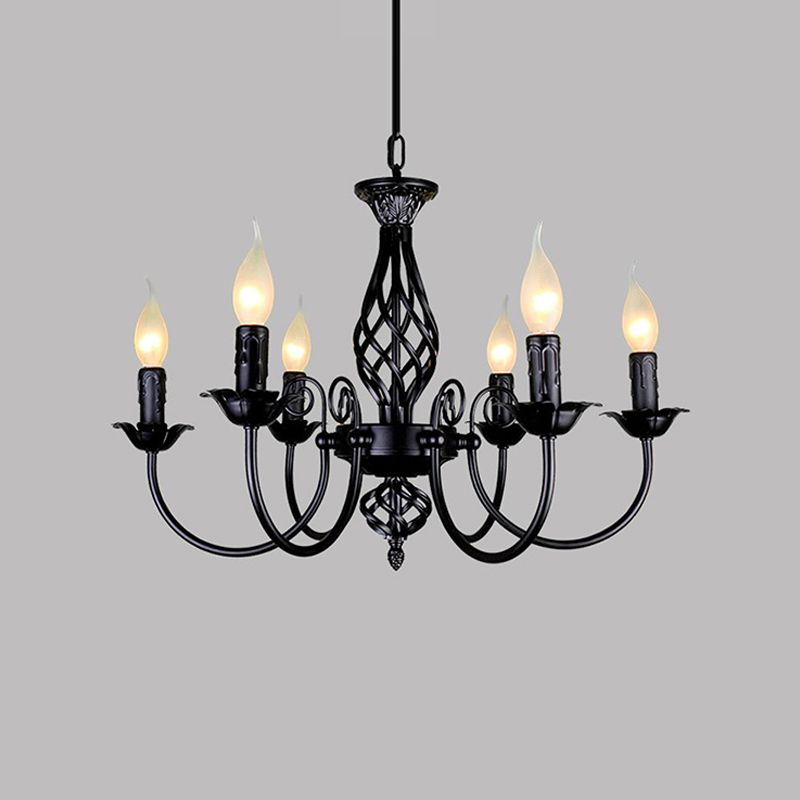 American Candle Shape Chandelier Metal Multi Light Hanging Light for Dinning Room