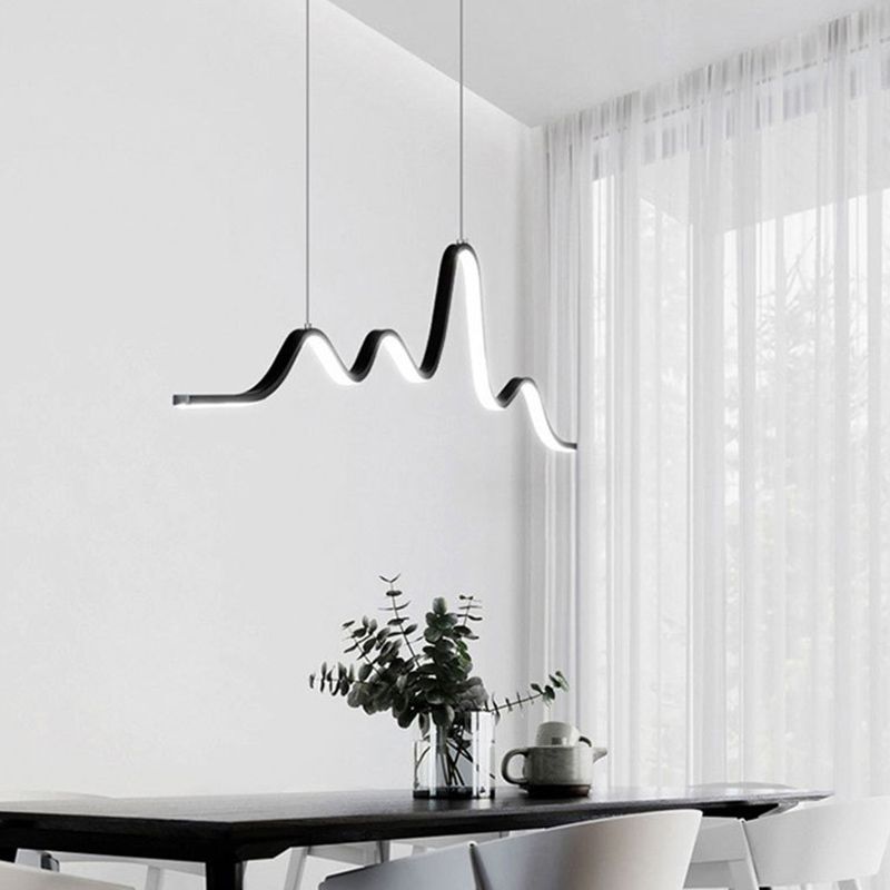 Modern Style Geometric Shape Island Pendant Metal Island Light Fixtures for Dining Room