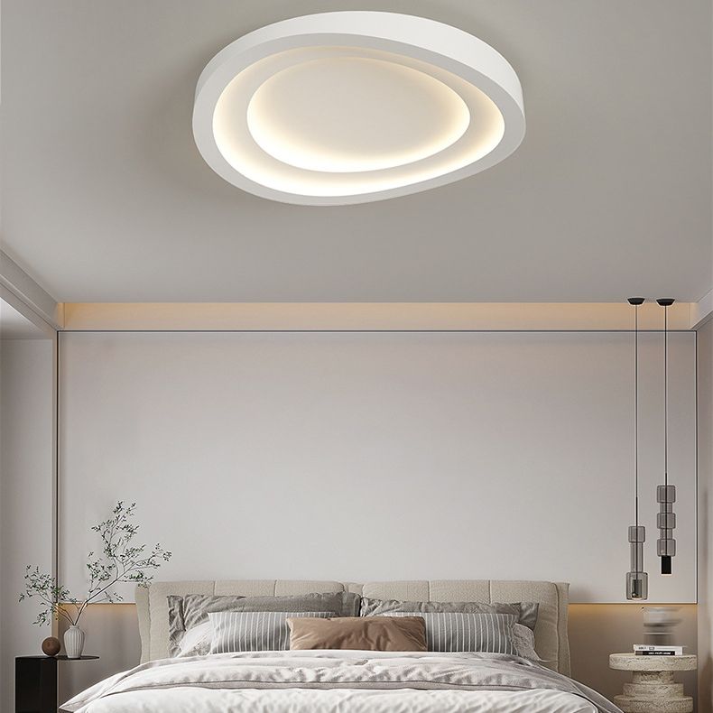 Modernism Flush Mount Ceiling Light White Flush Lighting with Metal for Bedroom