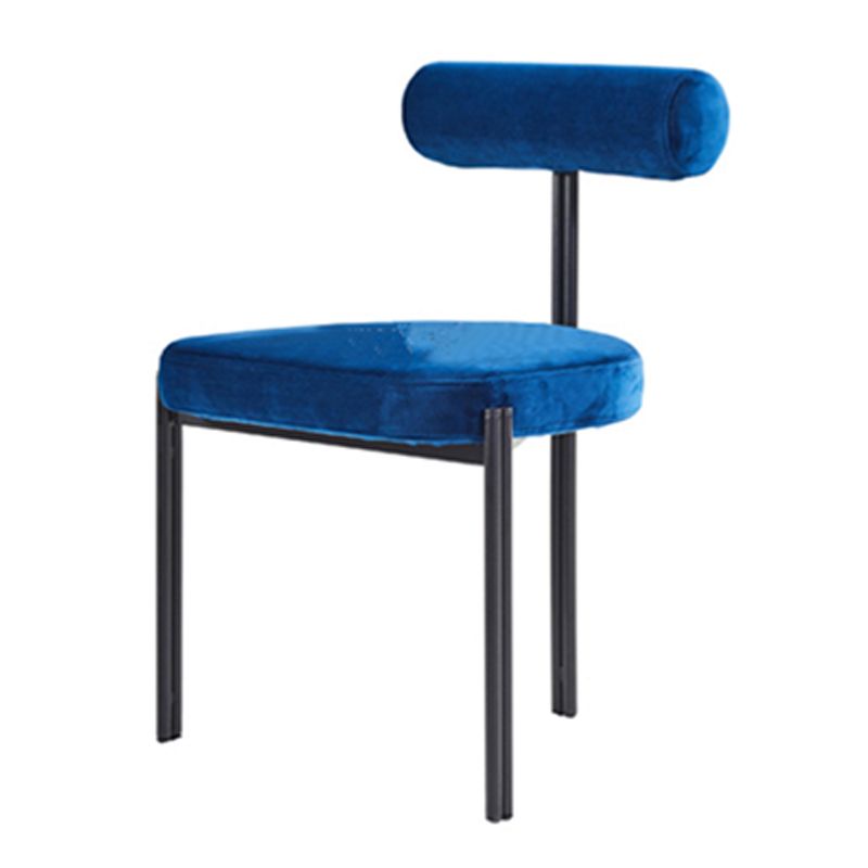 Scandinavian Side Dining Chair Upholstered Metal Chair for Dining Room
