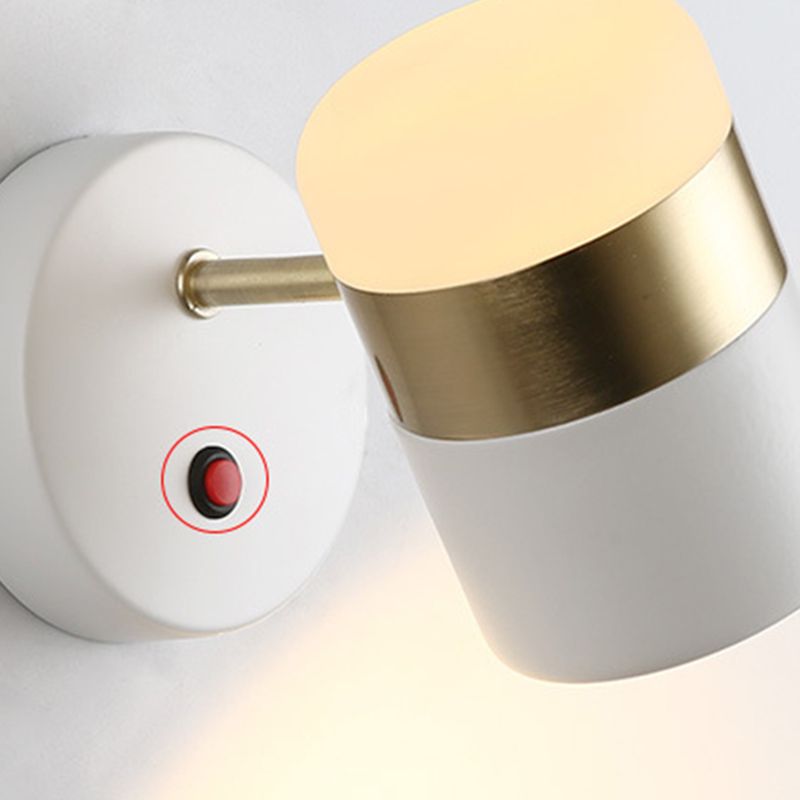 Modern Cylinder Shade Wall Sconce Metal 1 Light Sconces for Bedroom