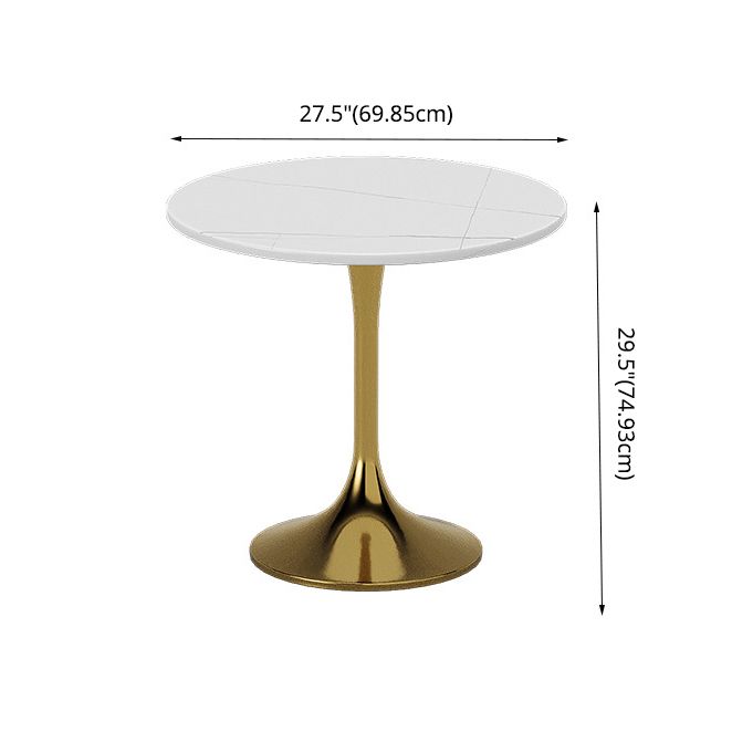 Glam Kitchen Dining Room Set Standard Height with Round Top and Gold Leg Dining Furniture