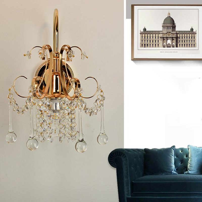 Moderne Kristallwandleuchten gold bewaffnete Wand montiertes Licht für Wohnzimmer