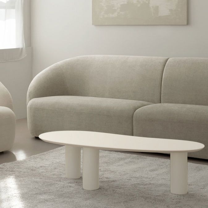 3 Legs Wooden Coffee Table Cloud Shaped Cocktail Table - 13" H