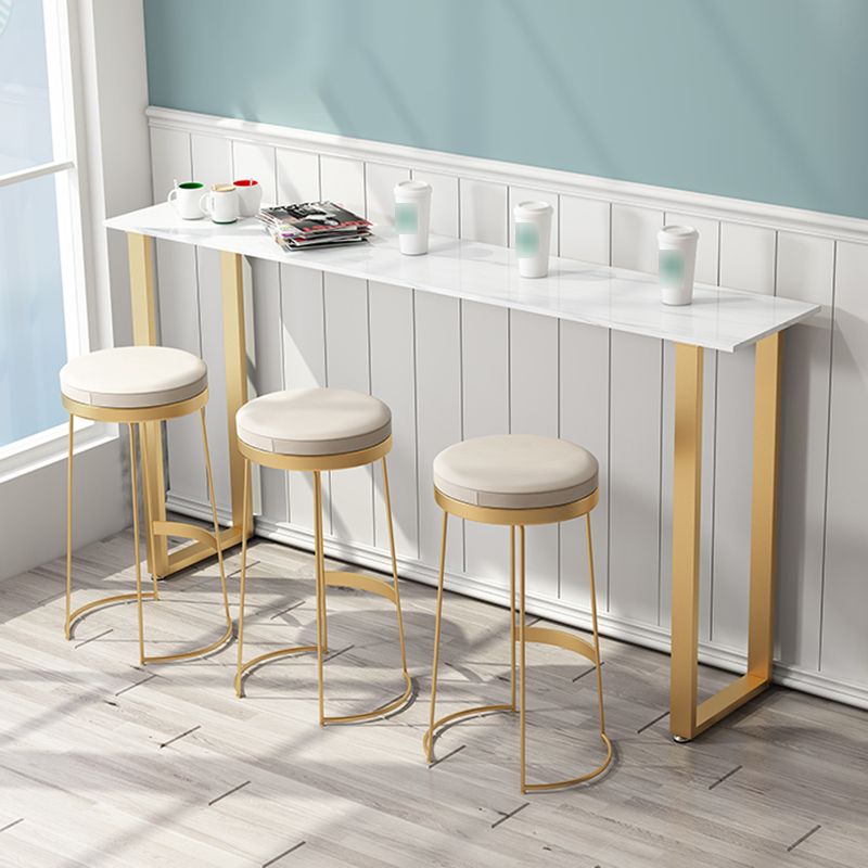 Scandinavian Backless Round BarStools for Home Upholstered Counter Height Stool