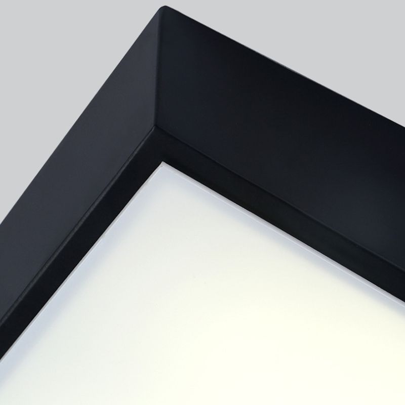 16"/19.5" Wide Contemporary Led Flush Lighting with Metal Shade White/Black Trapezoid Flush Mount Light in White/Warm Light