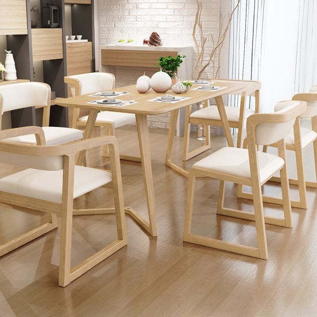 Scandinavische houten keuken eetkamerstoel open achterste stoel