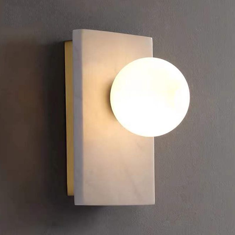 Stone Sphere Wall Sconce Lighting Modern Style 1 Light Wall Lamps