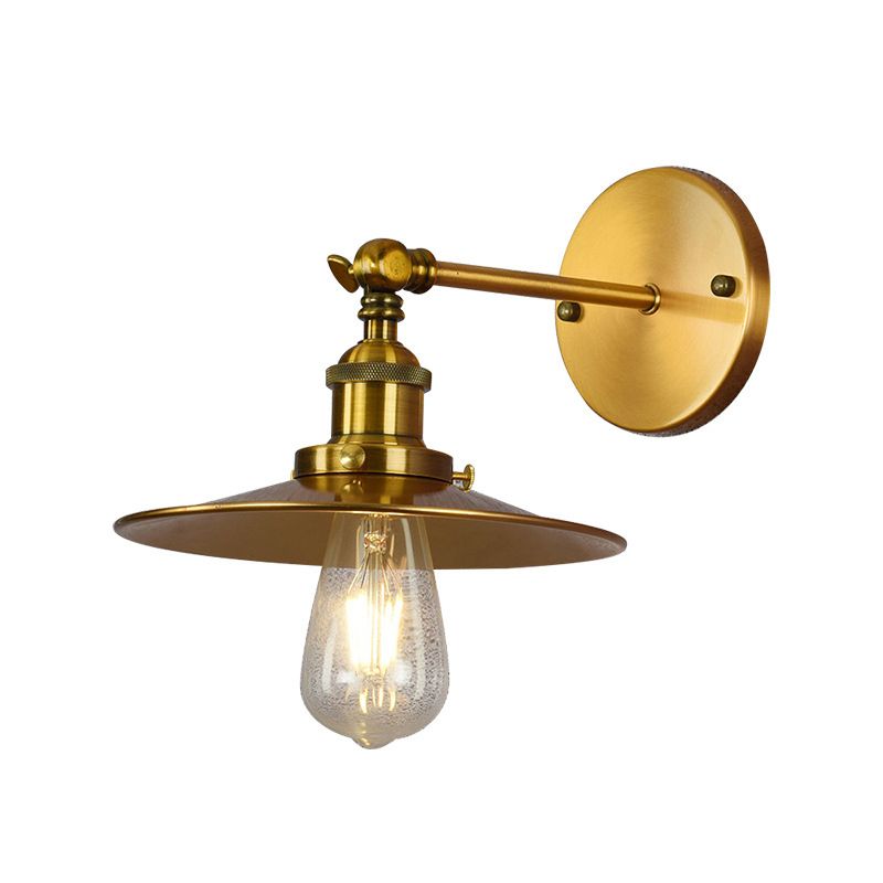 Industrial Style Cone Shape Wall Sconce Metal 1 Light Sconces for Bedroom
