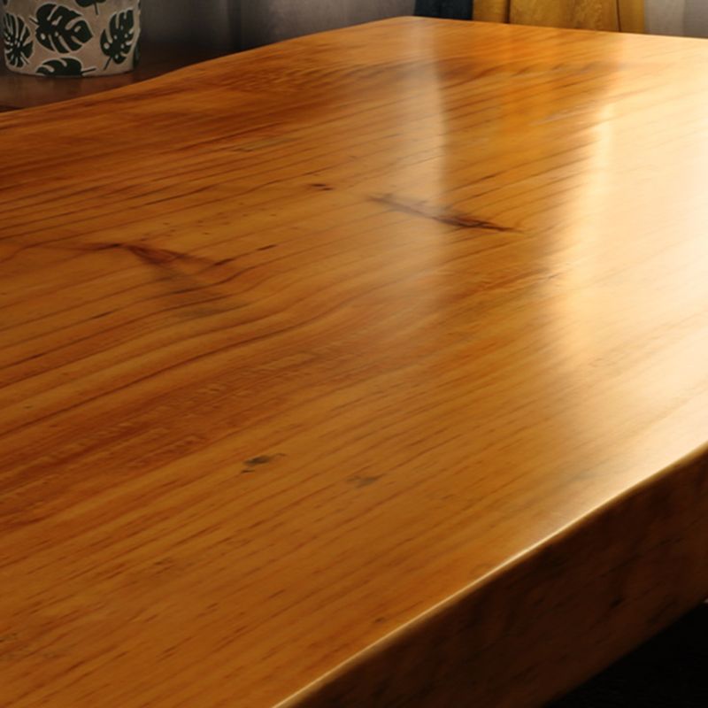 Contemporary Sled Coffee Table Rectangle Solid Wood Coffee Cocktail Table