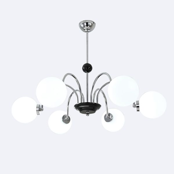 Lampadario a forma di globo lampadina multipulla nordica con vetro per camera da letto