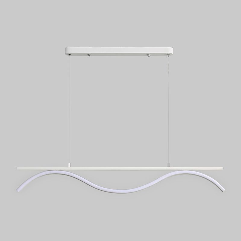 Linear Shape Island Lighting Idea Modern Style Metal 1-Light Island Pendant