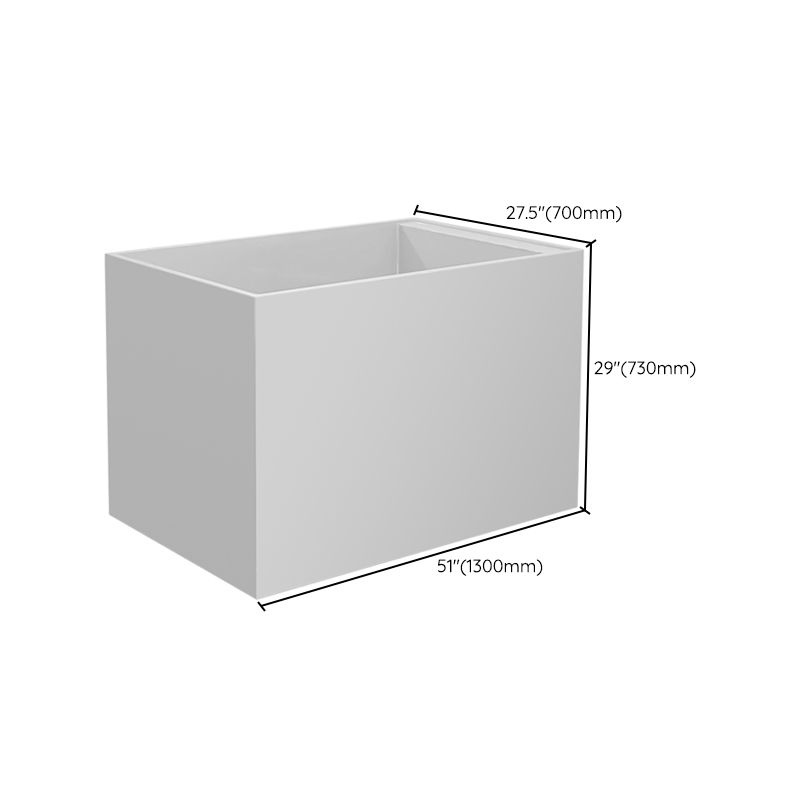 Modern Rectangle White Bathtub Acrylic Freestanding Soaking Bathtub with Drain Bath Tub