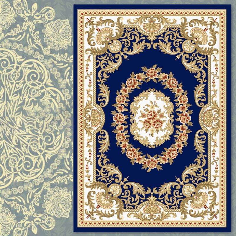 Vintage Home Decoration Rug Ethnic Pattern Area Carpet Polyester Stain Resistant Indoor Rug