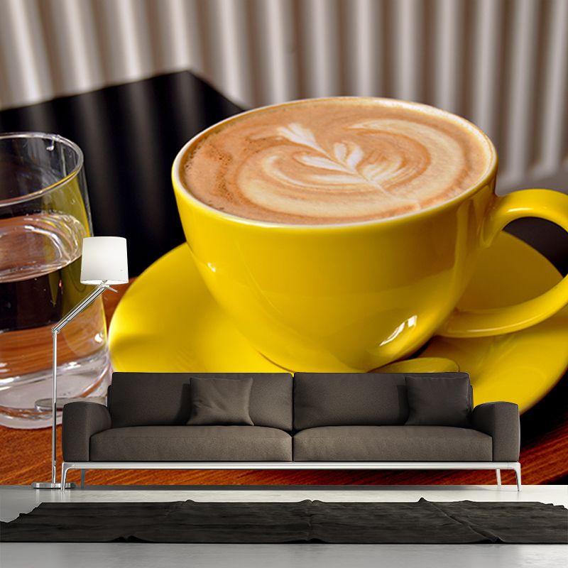Coffee Wall Mural Contemporary Wall Decor for Coffee Shop, Water Resistant