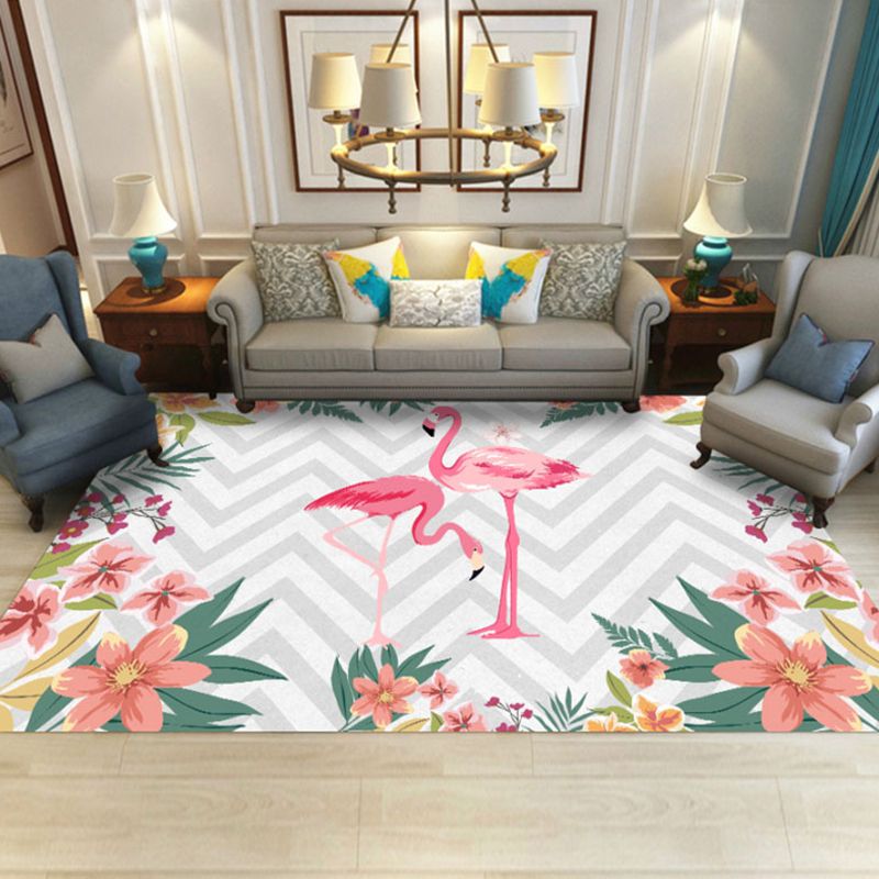 Modern Animal Pattern Rug Simplicity Carpet Polyester Stain Resistant Carpet for Living Room