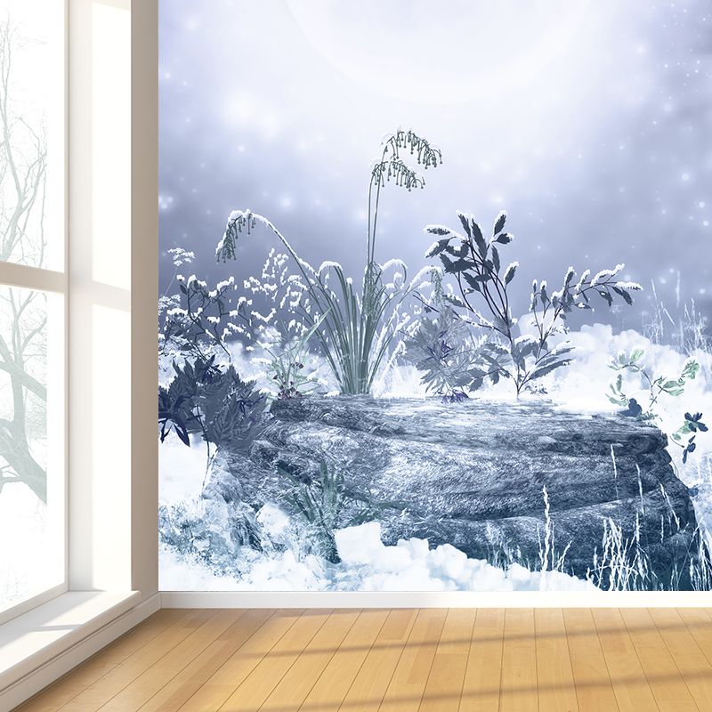 Botanical and Rock Mural Decal Modern Decorative Kitchen Wall Covering, Made to Measure