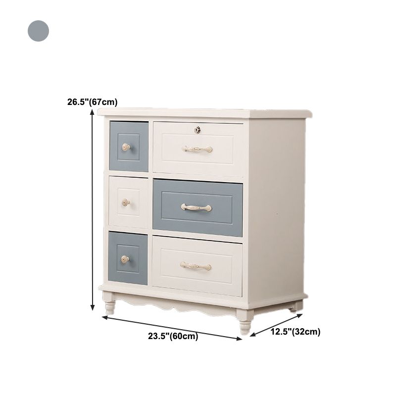 Modern Style Storage Chest Vertical Wood White Storage Chest Dresser with Drawers