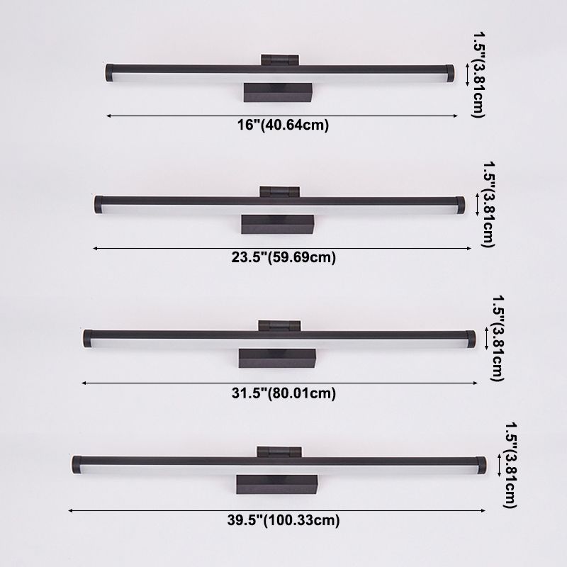 Linear Sconce Lights Modern Wall Lamp Metal 1 Light Sconce Light Fixtures in Black Finish