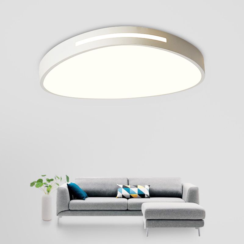 White Triangular Ceiling Flush Light Minimalist 15"/23" Wide LED Acrylic Flush Mount Recessed Lighting