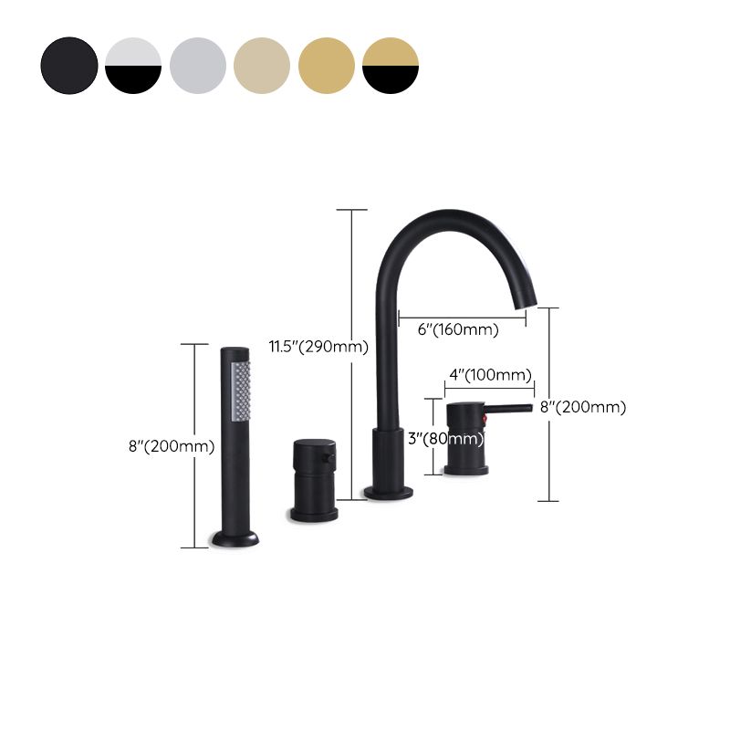 Deck Mounted Metal Roman Tub Faucet Low Arc Roman Tub Faucet Set