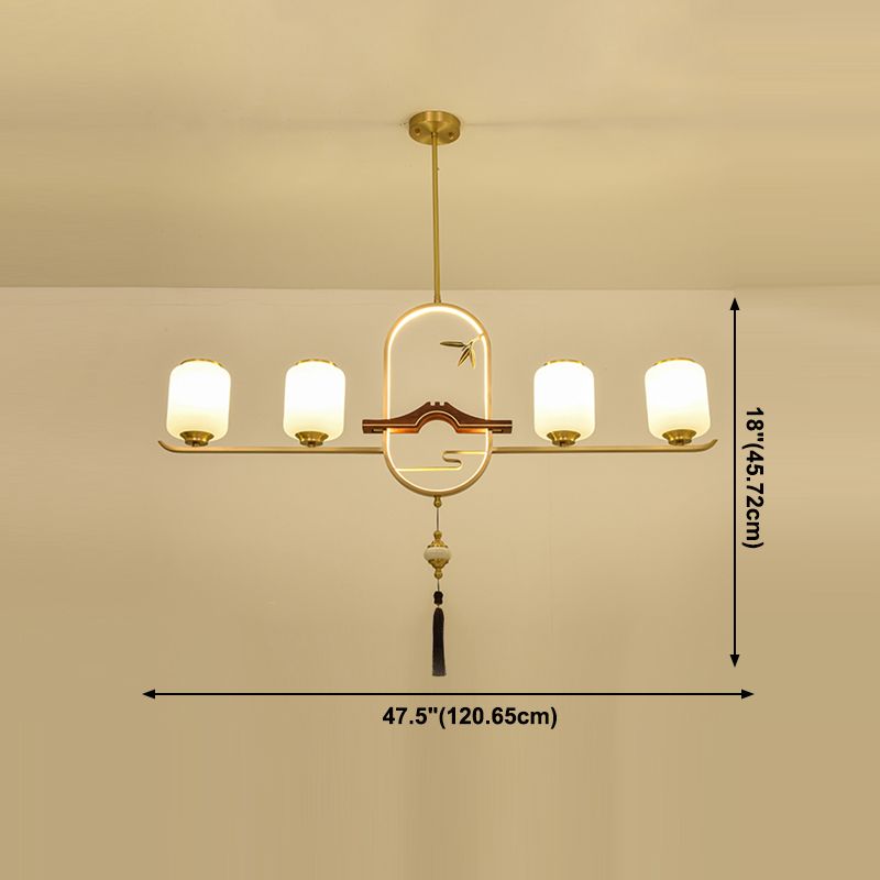 Moderne Anhänger Beleuchtungszylinder weißes Glas Island Anhänger Lichter für Kücheninsel