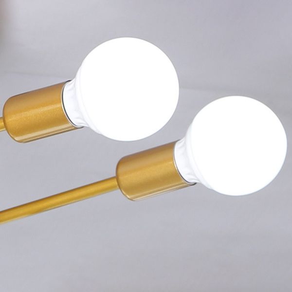 Multi-Light Semi Flush Mount in Industrial Vintage Style Bare Bulb Ceiling Light
