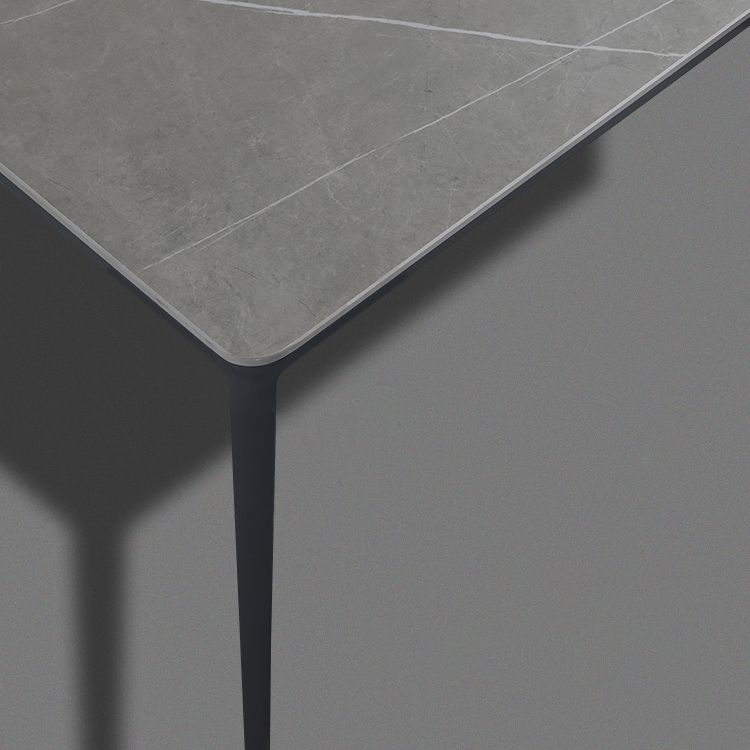 Metal Modern Rectangle Table Sintered Stone Table for Dining Room and Kitchen