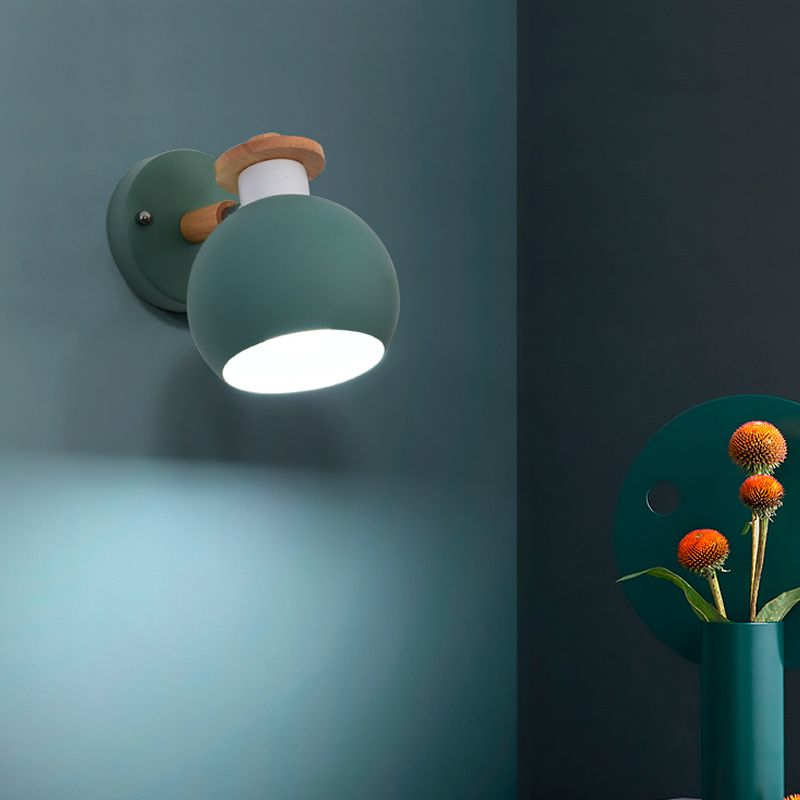 Metal Globe Wall Light Rotatable 1 leichter nordischer Wandleuchten für Kinderschlafzimmerkorridor