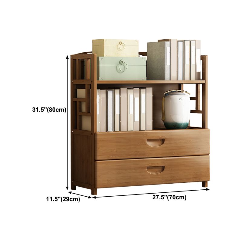 Brown Color Modern Style Bookshelf Closed Back Wood Bookcase