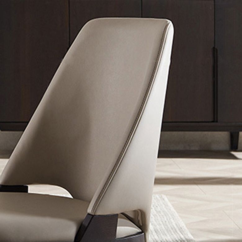 Industrial Upholstered Armless Chair Kitchen Wood Parsons Side Chair